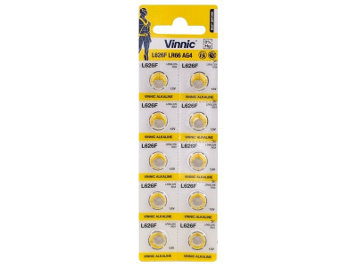 Vinnic G4 baterijas Vinnic Alkaline LR626/SR626/377 iepakojumā 10 gb.