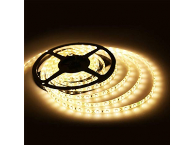  LED Lentes (12V, 5W/m, 3000K, IP20) komplekts ar barošanas bloku. Garums 5 metri.