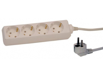 ElectroBase ® Pagarinātājs 3,0m 4rozetes 3G1,0 balts 114003