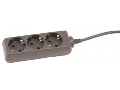 ElectroBase ® Pagarinātājs 5,0m 3rozetes 3G1,0 melns 133005