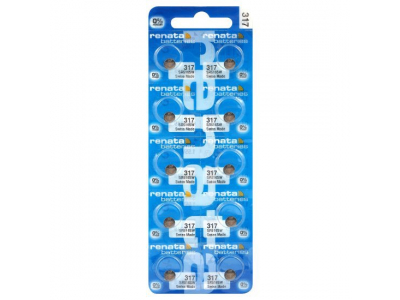 RENATA 317 baterijas 1.55V Renata sudraba-oksīda SR516SW iepakojumā 1 gb.