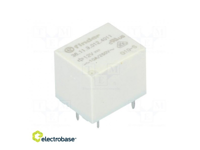  Relejs: elektromagnētiskais | SPDT | Spole:12VDC | 15A | 10A/250VAC | PCB