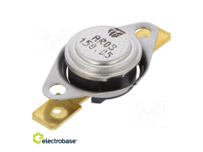  Sensors: termostats | SPST-NC | 150°C | 16A | 250VAC | savienotāji 6,3 mm