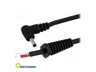  Cable; wires,DC 1,3/3,5 plug; angled; 1mm2; black; 1.5m; -20÷70°C
