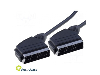  Kabelis | SCART spraudnis, abas puses | 1,5 m | melns