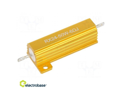  Resistor: wire-wound; with heatsink; 6?; 50W; ±5%; 50ppm/°C; 38.5mm