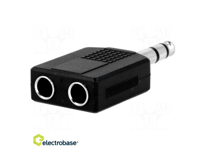  Splitter; Jack 6.35mm socket x2,Jack 6.35mm plug; stereo