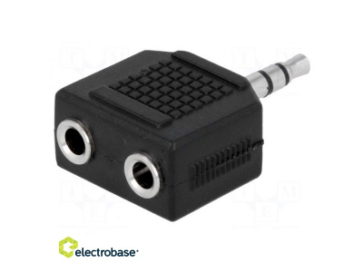  Splitter; Jack 3.5mm socket x2,Jack 3.5mm plug; stereo