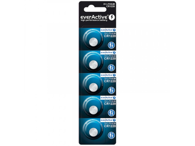 everActive™ CR1220 baterijas 3V everActive litija CR1220 iepakojumā 5 gb.