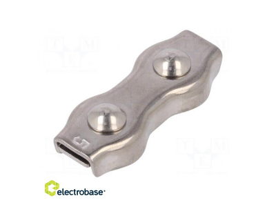  Rope clamp duplex; acid resistant steel A4; for rope; ¨rope: 5mm