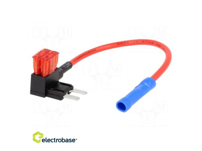  Splitter; automotive ATM; 10A; mini fuse x2; 1mm2; Colour: red