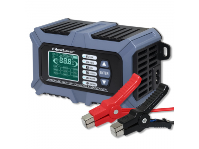 Qoltec ® Inteliģentais lādētājs - testeris AGM GEL LiFePO4 akumulatoriem | Remonta funkcija |12V | 6A
