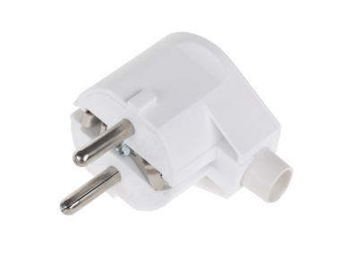 REBEL ™ Leņķveida spraudnis ar zemējumu unischuko balts | 16A, 250V |  WT-20