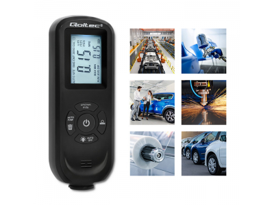 Qoltec ® Krāsas pārklājuma biezuma mērītājs metāla virsmām (tēraudam un alumīnijam) | 0 ~ 2000um