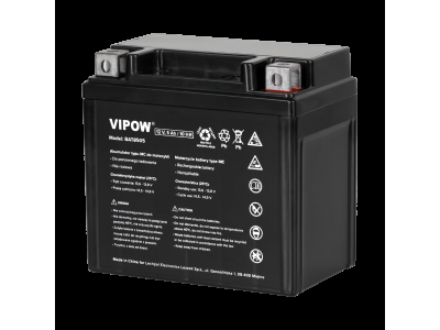 Vipow Akumulators Motocikliem 12V 5Ah | Starta strāva 70A | Tips MC MOTO