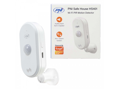 PNI ® PIR kustību sensors ar Wi-Fi, Tuya lietotni, 80dB signalizāciju, skaļruni, 5V USB-C barošanu