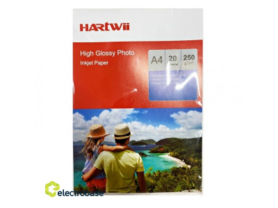  Fotopapīrs Hartwii, A4, 250g/m2, glancēts, 20 loksnes