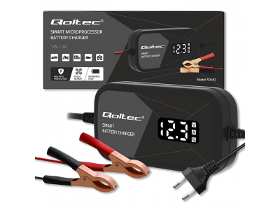 Qoltec ® Inteliģentais lādētājs AGM GEL akumulatoriem | Remonta funkcija | 12V | 2A | 24W