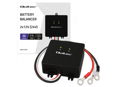 Qoltec ® Qoltec sprieguma balansieris 24V akumulatoriem 2 x 12V | 5A | LiFePO4 AGM GEL