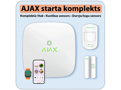 AJAX ® Bezvadu GSM / Ethernet apsardzes STARTA signalizācijas komplekts :: Balts AJAX