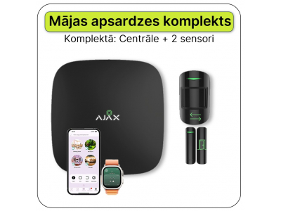 AJAX ® Bezvadu GSM / Ethernet apsardzes STARTA signalizācijas komplekts :: Melns AJAX