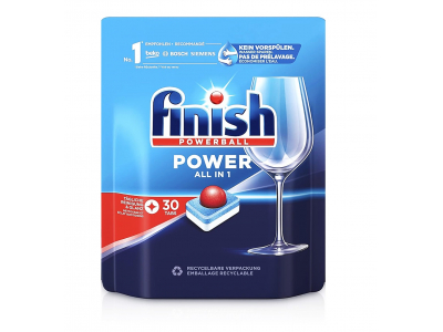 Finish ® Finish Power All in 1 trauku mazgājamās tabletes bez fosfātiem | 30gab. | Powerball formula