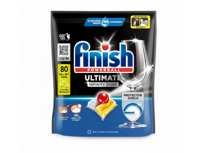 Finish ® Finish Ultimate Infinity Shine Citrus – trauku mazgājamās tabletes . 80 gab. GIGAPACK