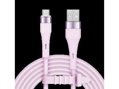 Kruger&Matz USB – micro USB savienotājkabelis (1 m), silikona, rozā – Kruger & Matz Basic sērija