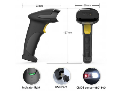 Qoltec ® Qoltec svītrkodu nolasītājs un QR koda skeneris | 1D / 2D | USB | 200 reizes/sec