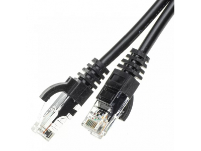  LSZH | Patch cord | Patch Kabelis | Patch cable | 3m | CAT6 | UTP | 300 cm | ElectroBase ® | Melns