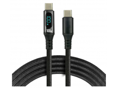 everActive™ Kabelis ar LCD displeju | USB-C | 200 cm | Ātrā uzlāde 5.00A / 20V (100 W) | Power Delivery 3.0 | ev