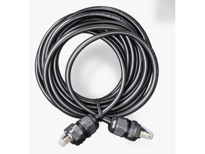 DELTACO Patch cable DELTACO S/FTP Cat6a, 5m, IP68, PG13.5, black / SFTP-65AH-WP