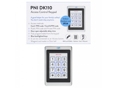 PNI ® DK110 autonoma piekļuves kontroles tastatūra, āra un iekštelpām, IP54