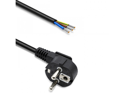 Qoltec ® 3.0m Barošanas kabelis | SCHUKO CEE 7/7 (E/F) leņķa spraudnis | Cu | atizolēts un pielodēts | 3x0.75