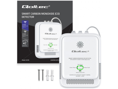 Qoltec ® Sertificēts oglekļa monoksīda sensors | CO detektors | trauksme 85 dB | LED | Qoltec