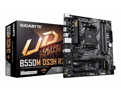 Mainboard|GIGABYTE|AMD B550|Socket AM4|micro ATX|RAM DDR4-SDRAM|4xSlots|2xNumber of M.2 (M) slots|B550M DS3H R2|B550MDS3HR2