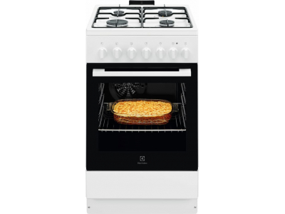 Electrolux gāzes plīts ar elektrisko cepeškrāsni, 50cm, balta
