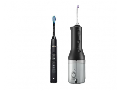Philips Sonicare Cordless Power Flosser DiamondClean 9000 mutes dobuma irrigators, melns