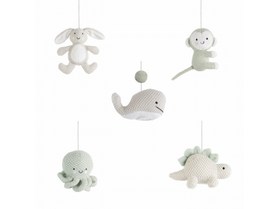 Baby's only muzikālais karuselis, dzīvnieki, 0+, Laurel green/ Warm linen