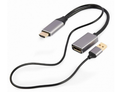 I/O ADAPTER HDMI TO DP/BLACK A-HDMIM-DPF-02 GEMBIRD