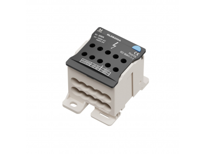 NORDEL™ NLDB sadales spailes Al/Cu 200A Ieeja: 1x10–95 mm², 1x6–25 mm². Izeja: 6x2,5–25 mm²