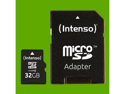 ElectroBase ® 32GB Meža | Medību kameras Atmiņas karte MICRO SD ar SD adapteri, SDHC, CLASS 10 | Intenso