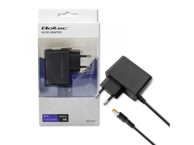 Qoltec ® Spraudņa barošanas adapteris PREMIUM 9W | 9V | 1A | 5.5*2.5 | QOLTEC