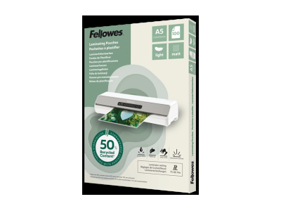 Laminēšanas plēves Fellowes Eco 100gab Matte A5