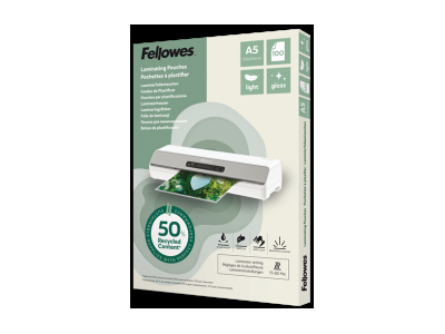 Laminēšanas plēves Fellowes Eco 100gab Gloss A5