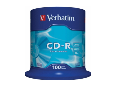 Matricas CD-R Verbatim 700MB 1x-52X Extra Protection, 100 Pack Spindle