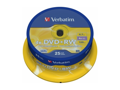 Matricas DVD+RW SERL Verbatim DLP 4.7GB 4x 25 Pack Spindle