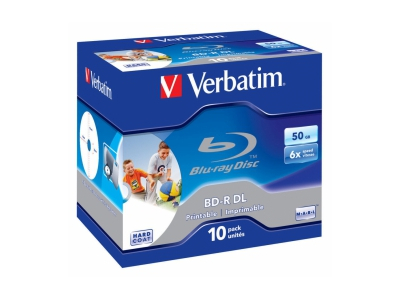 Matricas BD-R Verbatim 50 GB 6x Dual Layer Wide Printable No ID 10 Pack Jewel
