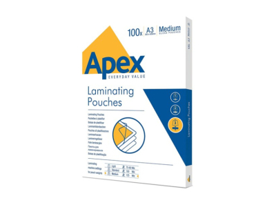 Laminēšanas plēve Fellowes APEX 100gab Glossy A3 Medium