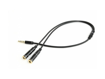 Gembird 3.5 mm audio + microphone adapter Metal
